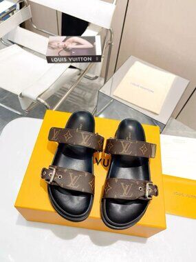 LV Louis Vuitton Monogram Brown Sandals women’s